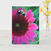 ハニービーがConeflowerに入ったカード カード (黄色い花)