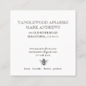 ハニービーとクラウンゴールデンとホワイト スクエア名刺 (裏面)