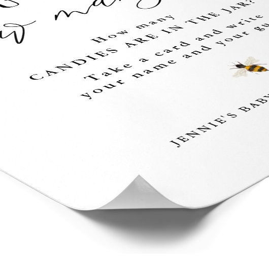 ハニービーとデイジーはゲームのディスプレイの数を推測 ポスター (角)