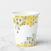 ハニービーとデイジーパーソナライズされたベビーシャワー 紙コップ (裏面)