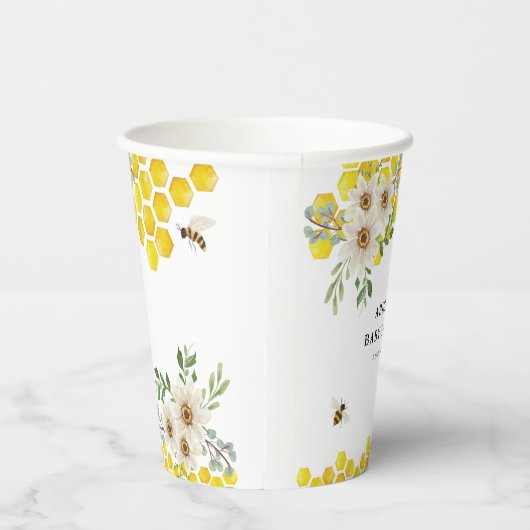 ハニービーとデイジーパーソナライズされたベビーシャワー 紙コップ (右)