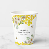 ハニービーとデイジーパーソナライズされたベビーシャワー 紙コップ (正面)