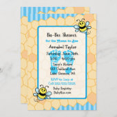 ハニービーとハニカムボーイの赤ちゃんシャワー 招待状 (正面/裏面)