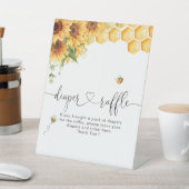 ハニービーとヒマワリおむつラッフル 台座サイン (インサイチュ)