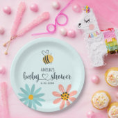 ハニービーと花ベビーシャワー紙プレート ペーパープレート (パーティー)