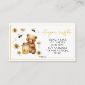 ハニービーぬいぐるみベビーシャワーおむつラッフル エンクロージャーカード (正面)