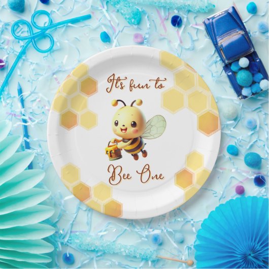 ハニービーのおもしろいに誕生日 ペーパープレート (パーティー)