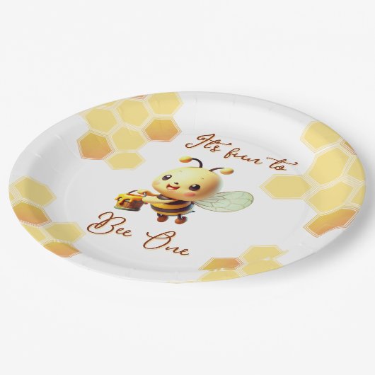 ハニービーのおもしろいに誕生日 ペーパープレート (アングル)