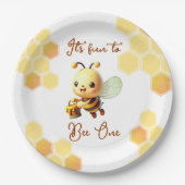 ハニービーのおもしろいに誕生日 ペーパープレート (正面)
