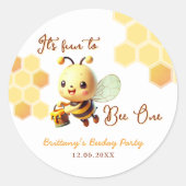 ハニービーのおもしろいに誕生日 ラウンドシール (正面)