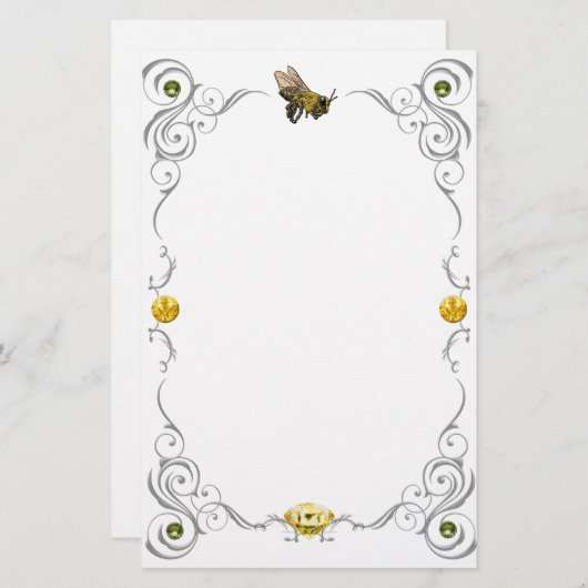 ハニービーのスクロール 便箋 (正面/裏面)