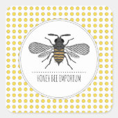 ハニービーのロゴ養蜂家ハニープロダクツ スクエアシール (正面)