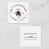 ハニービーのロゴ養蜂家ハニープロダクツ スクエア名刺 (正面/裏面)