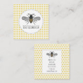 ハニービーのロゴ養蜂家ハニープロダクツ スクエア名刺 (正面/裏面)