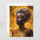 ハニービーの女神金ゴールド ポストカード (正面/裏面)