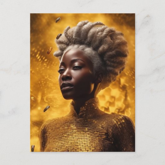 ハニービーの女神金ゴールド ポストカード (正面)