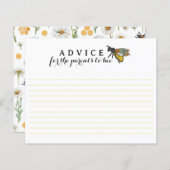 ハニービーの親へビーベイビーシャワーアドバイスカード | (正面/裏面)