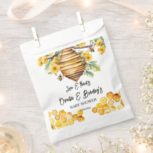 ハニービーの赤ちゃん感謝していシャワーあなたがテンプレートを好む フェイバーバッグ (クリップ留めされた状態)