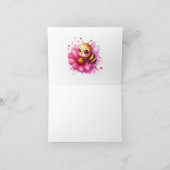 ハニービーをテーマにした女の子の赤ちゃんシャワーありがとう サンキューカード (内部)