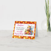 ハニービーをテーマにした女の子の赤ちゃんシャワーありがとう サンキューカード (正面)