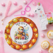 ハニービーをテーマにした少女の赤ちゃんシャワー ペーパープレート (パーティー)
