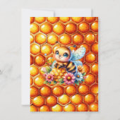 ハニービーをテーマにした少女の赤ちゃんシャワー 招待状 (裏面)