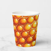 ハニービーをテーマにした少女の赤ちゃんシャワー 紙コップ (裏面)