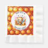 ハニービーをテーマにした少女の赤ちゃんシャワー 縁ありランチョンナプキン (正面)