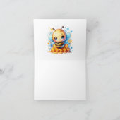 ハニービーをテーマにした少年の赤ちゃんシャワーありがとう サンキューカード (内部)