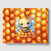 ハニービーをテーマにした少年の赤ちゃんシャワーへようこそ ゲストブック (裏面)