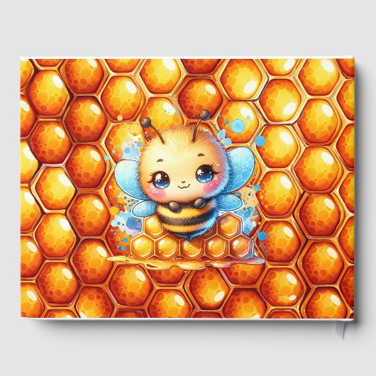 ハニービーをテーマにした少年の赤ちゃんシャワーへようこそ ゲストブック (裏面)