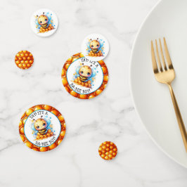 ハニービーをテーマにした少年の赤ちゃんシャワーパーソナライズされた コンフェッティ