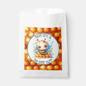 ハニービーをテーマにした少年の赤ちゃんシャワー フェイバーバッグ (正面)