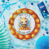 ハニービーをテーマにした少年の赤ちゃんシャワー ペーパープレート (パーティー)