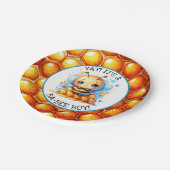 ハニービーをテーマにした少年の赤ちゃんシャワー ペーパープレート (アングル)