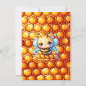 ハニービーをテーマにした少年の赤ちゃんシャワー 招待状 (裏面)