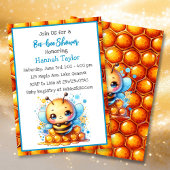 ハニービーをテーマにした少年の赤ちゃんシャワー 招待状