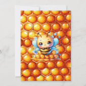 ハニービーをテーマにした少年の赤ちゃんシャワー 招待状 (裏面)