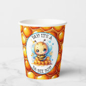 ハニービーをテーマにした少年の赤ちゃんシャワー 紙コップ (正面)
