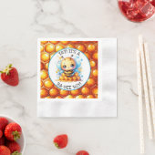 ハニービーをテーマにした少年の赤ちゃんシャワー 縁ありカクテルナプキン (インサイチュ)