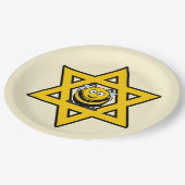 ハニービーを持つダビデのユダヤ星 ペーパープレート (アングル)