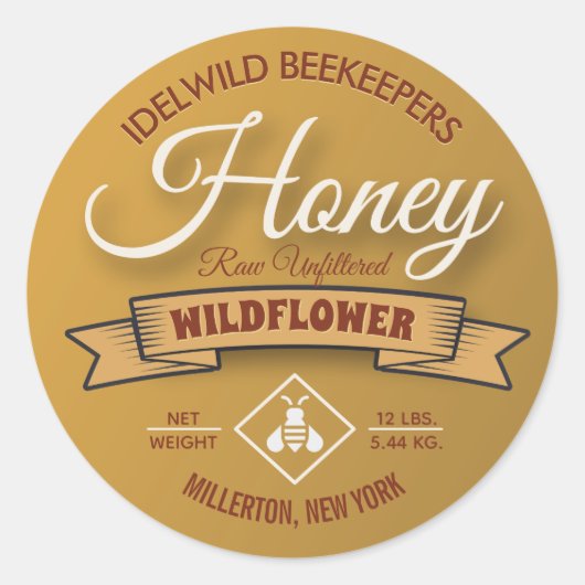 ハニービーアイコン生ろ過されていないハニージャー ラウンドシール (正面)