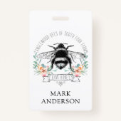 ハニービーアピールハニージャールラベルlピンクフローラ バッジ (正面)