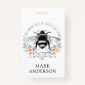 ハニービーアピールハニージャールラベルlピンクフローラ バッジ (裏面)