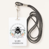 ハニービーアピールハニージャールラベルlピンクフローラ バッジ (正面ランヤード)