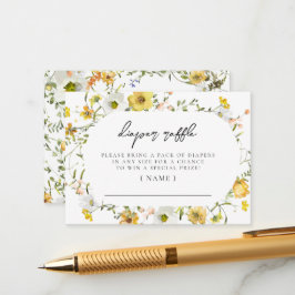 ハニービーイエローウォーターカラーフローラおむつラッフル エンクロージャーカード