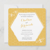 ハニービーイエローカスタムウェディング招待状 招待状 (正面)