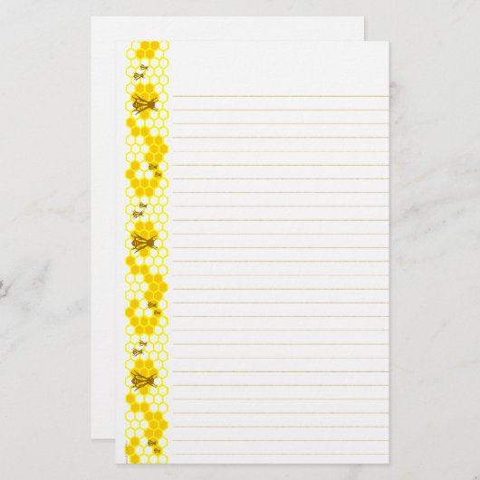 ハニービーイエローハニカム製文房具 便箋 (正面/裏面)
