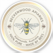 ハニービーイエロービーキーパーアピラ縁ど金ゴールド シール (正面)