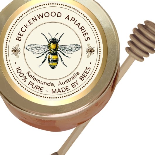 ハニービーイエロービーキーパーアピラ縁ど金ゴールド ラウンドシール